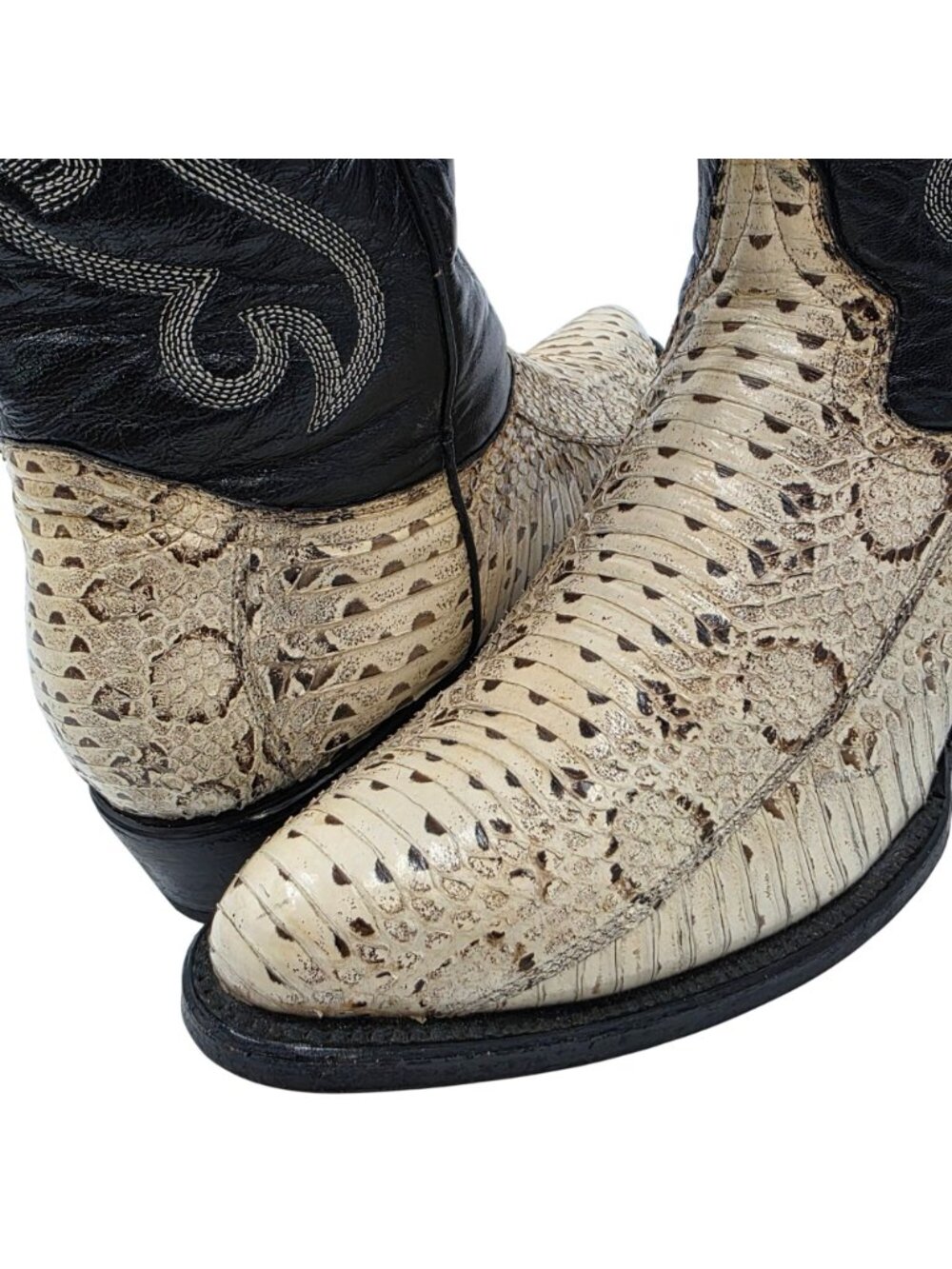 Vintage 10.5 Russel’s Viper Natural Snakeskin Cuadra Exotic Cowboy Western Boots - Picture 12 of 16